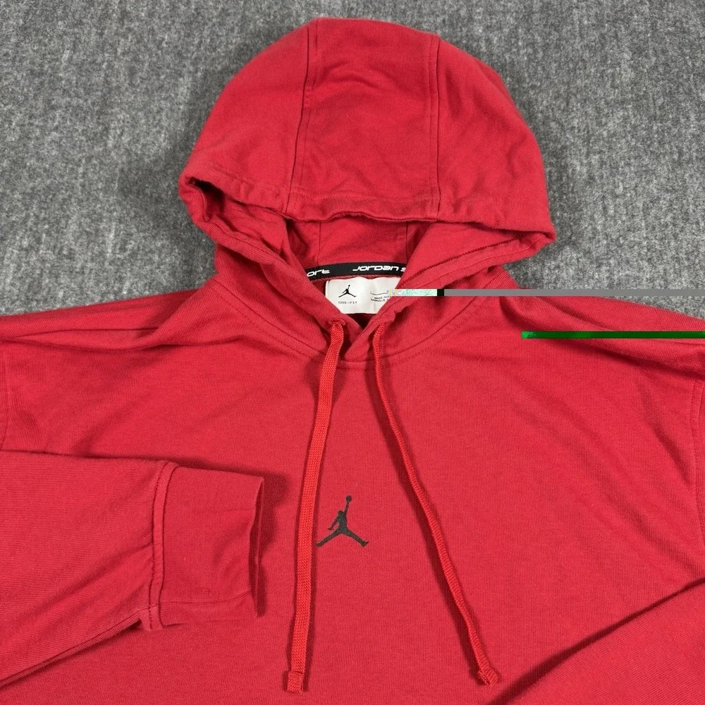 Jordan Sport Dri-FIT Pullover Hoodie Red Men's Size L Jumpman Gym Sweatshirt